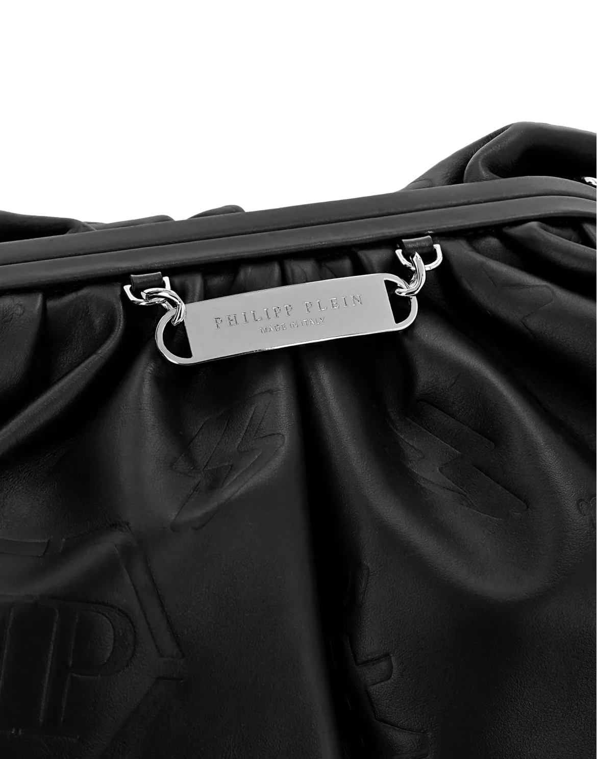 Leather Pillow bag Embossed Monogram, цвет: Черный