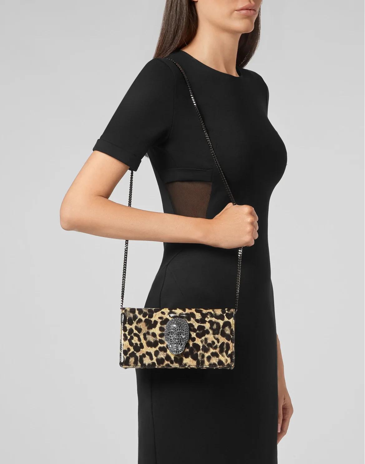 Patent Leather Mini Shoulder Leopard, цвет: Леопард