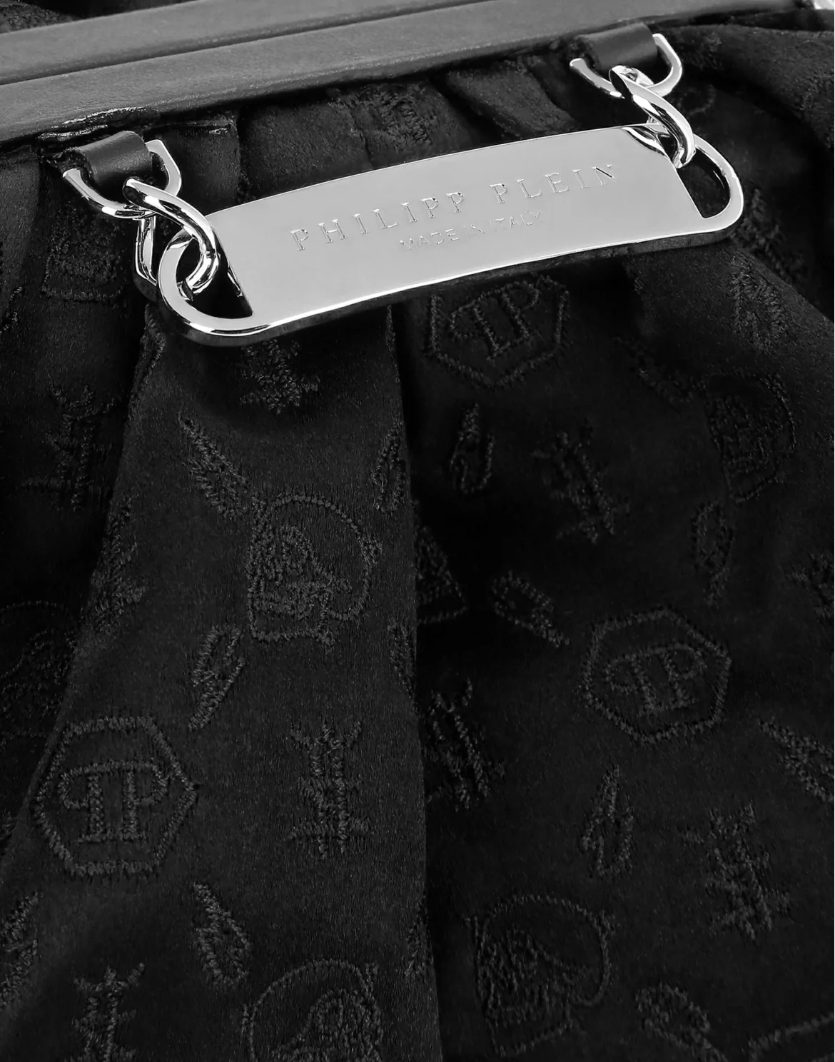 Satin Mini Shoulder Embroidery Monogram, цвет: Черный