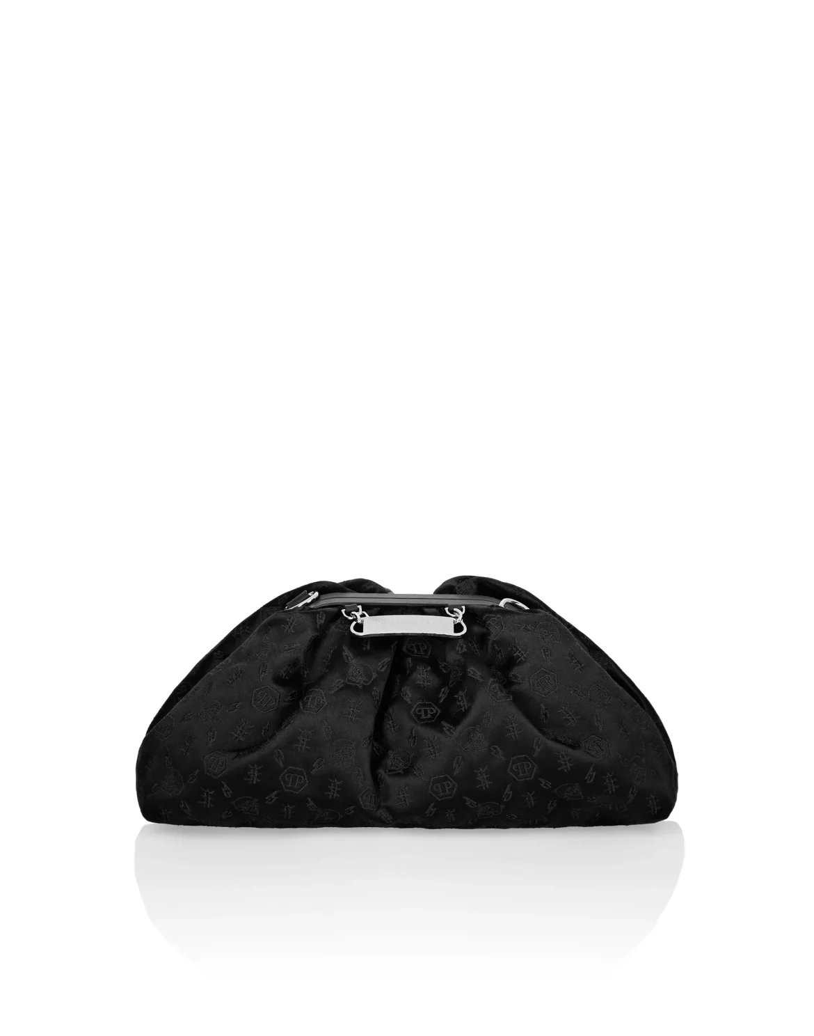 Satin Mini Shoulder Embroidery Monogram, цвет: Черный