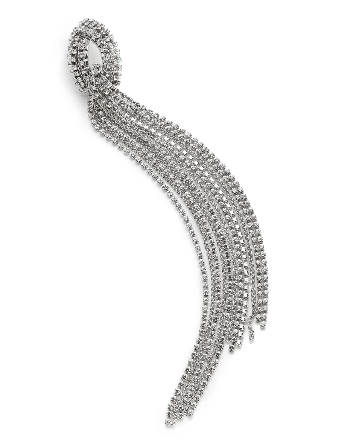 Earrings Crystal, цвет: Серебристый