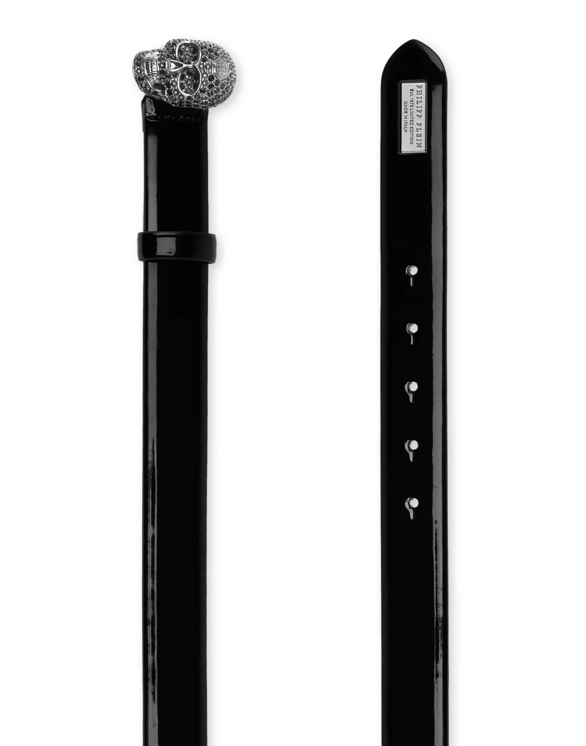 Patent Leather Belt Skull, цвет: Черный