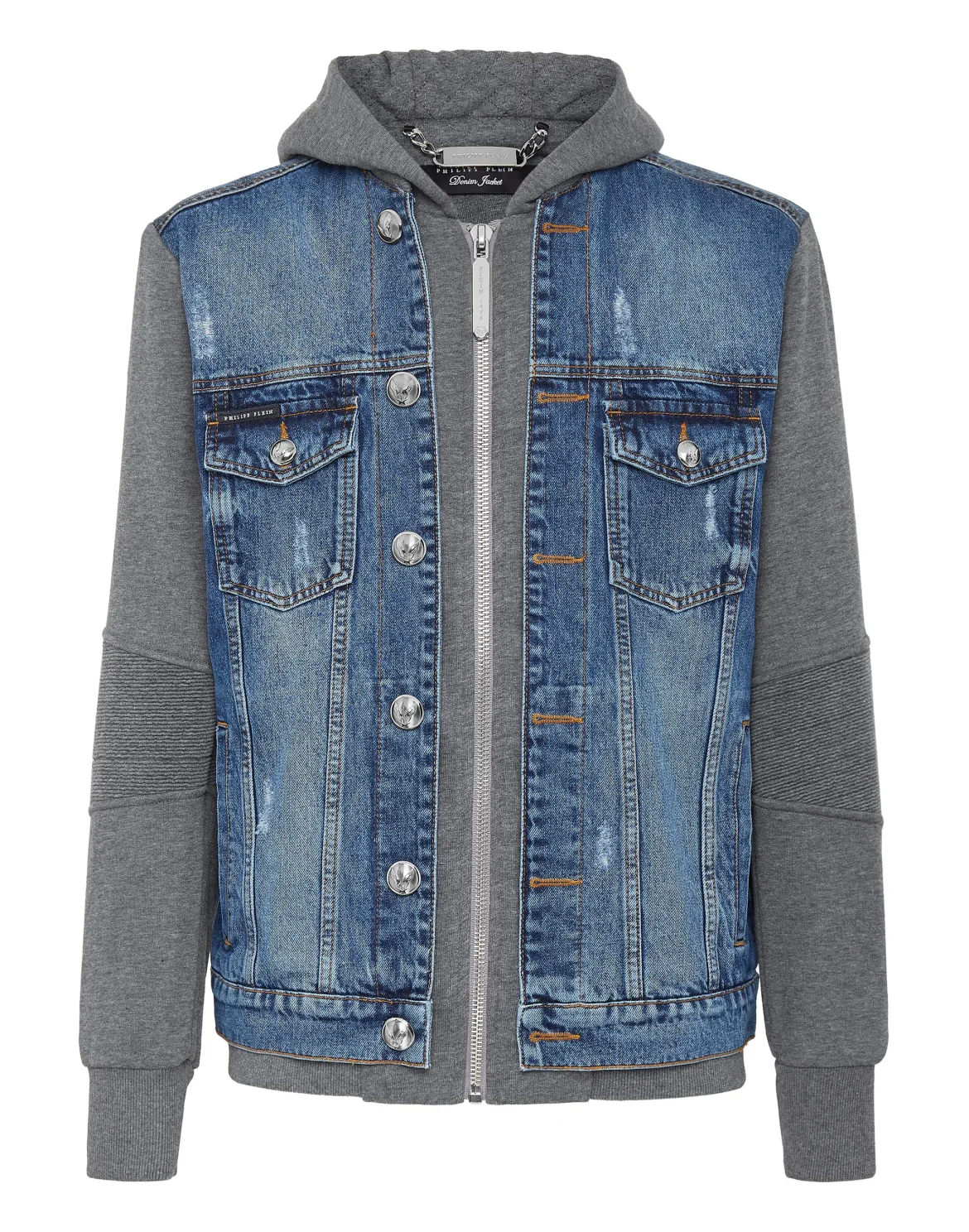 Hoodie Denim Jacket, цвет: Синий