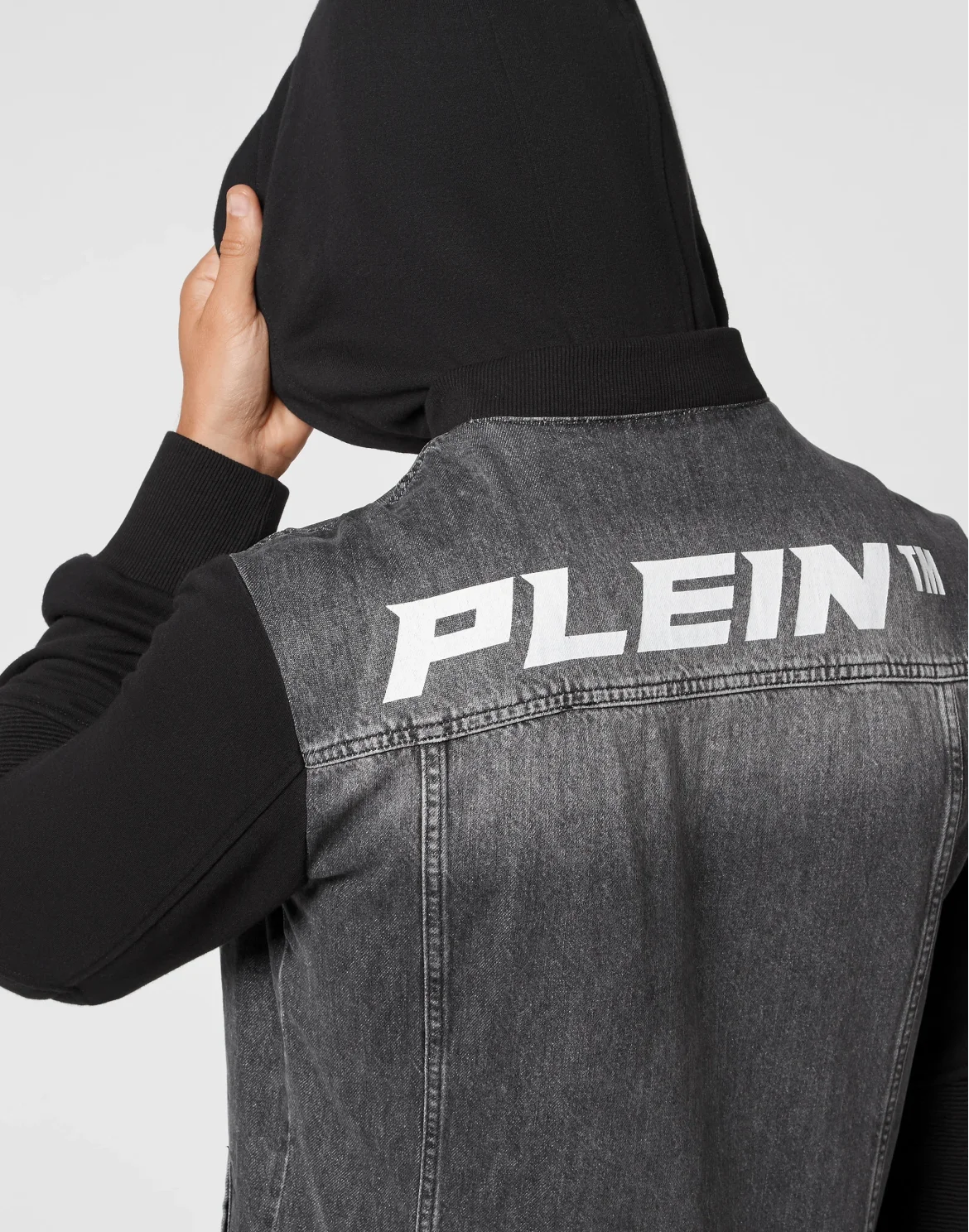 Hoodie Denim Jacket, цвет: Серый