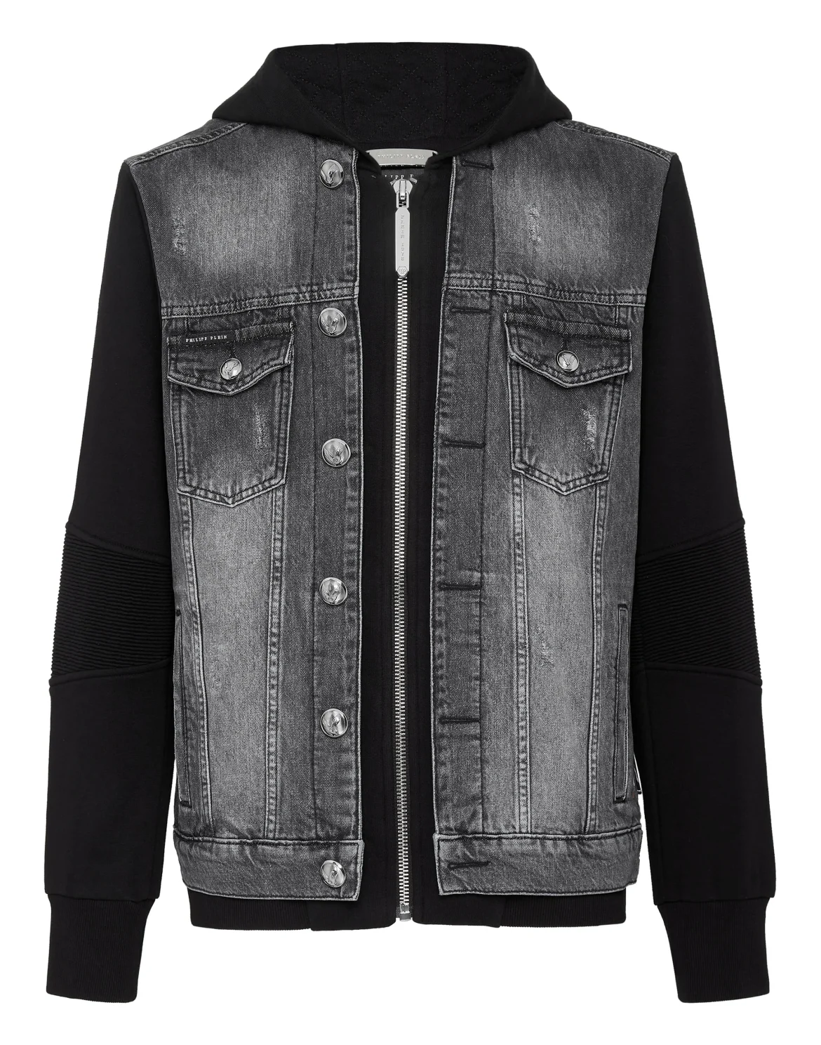 Hoodie Denim Jacket, цвет: Серый