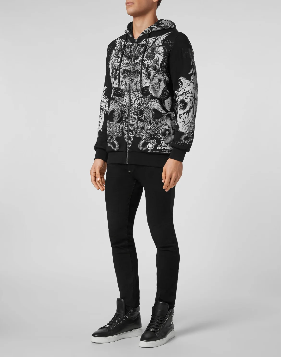 Hoodie Sweatjacket Tattoo, цвет: Черный