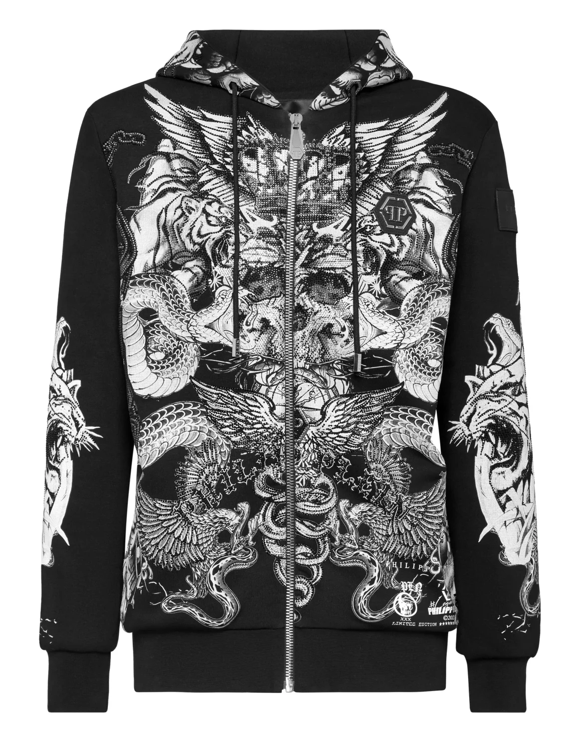 Hoodie Sweatjacket Tattoo, цвет: Черный