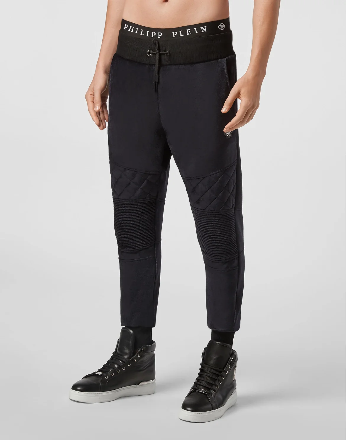 Velvet Jogging Trousers Iconic Plein, цвет: Синий