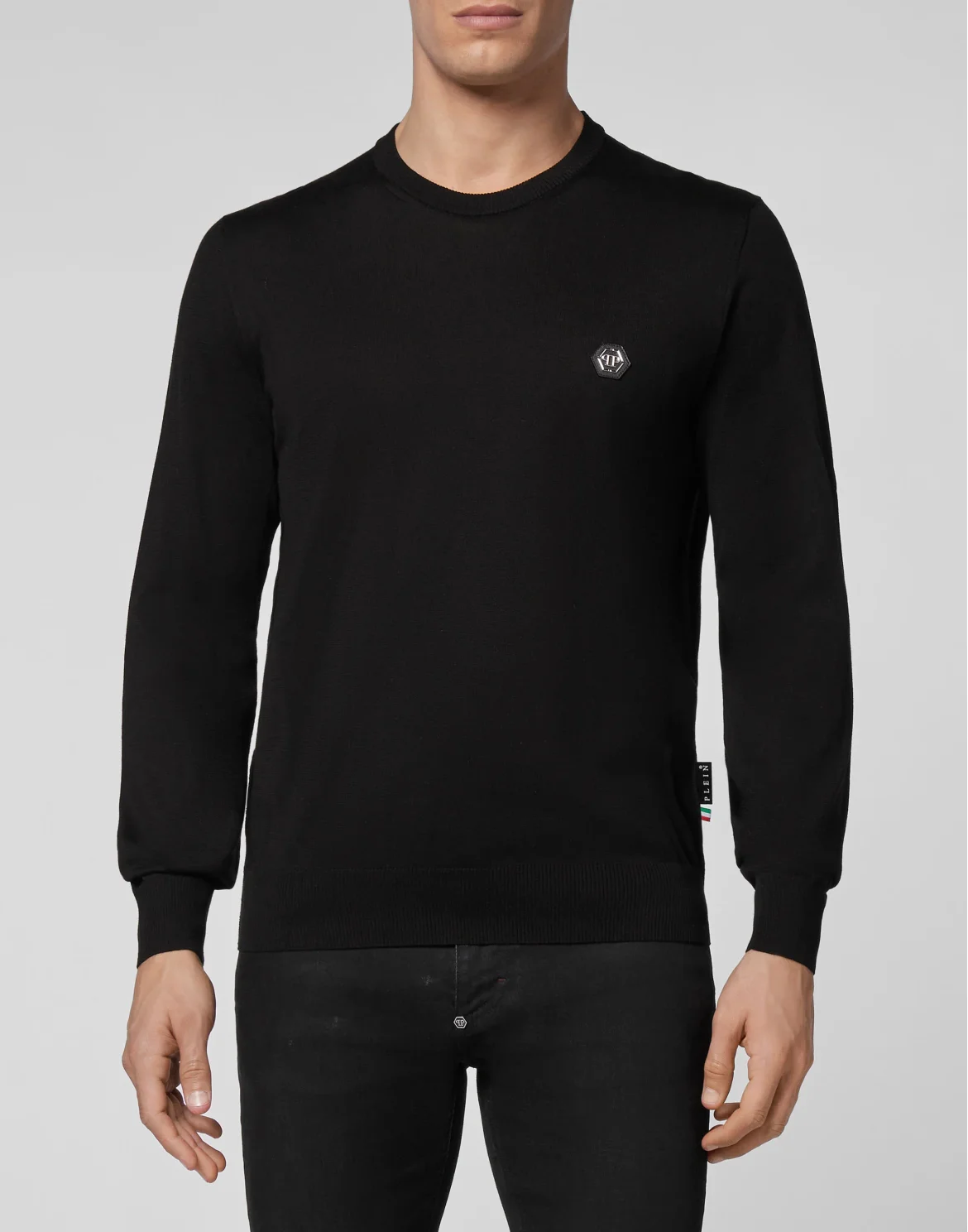 Pullover Round Neck LS Iconic Plein, цвет: Черный