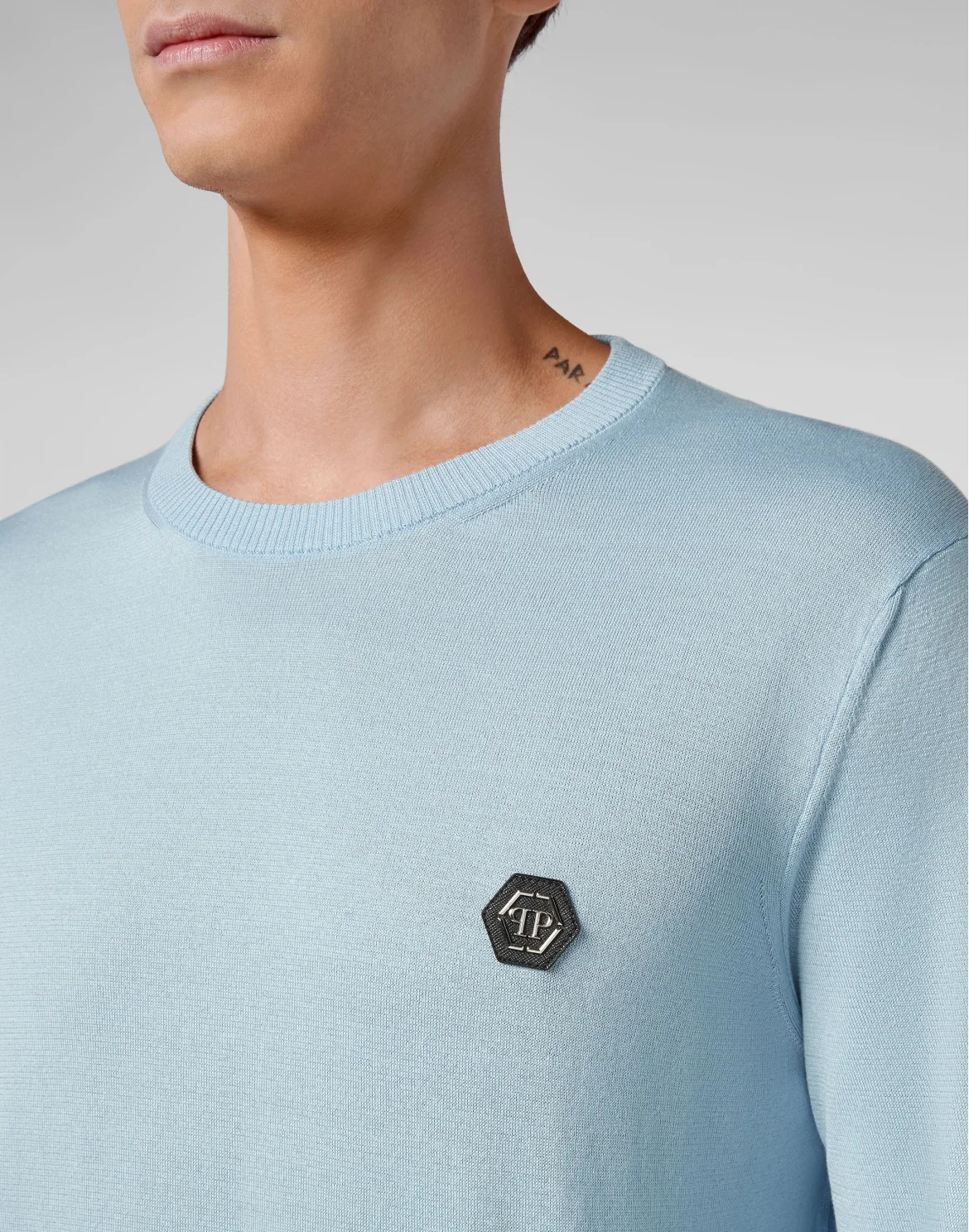 Pullover Round Neck LS Iconic Plein, цвет: Голубой