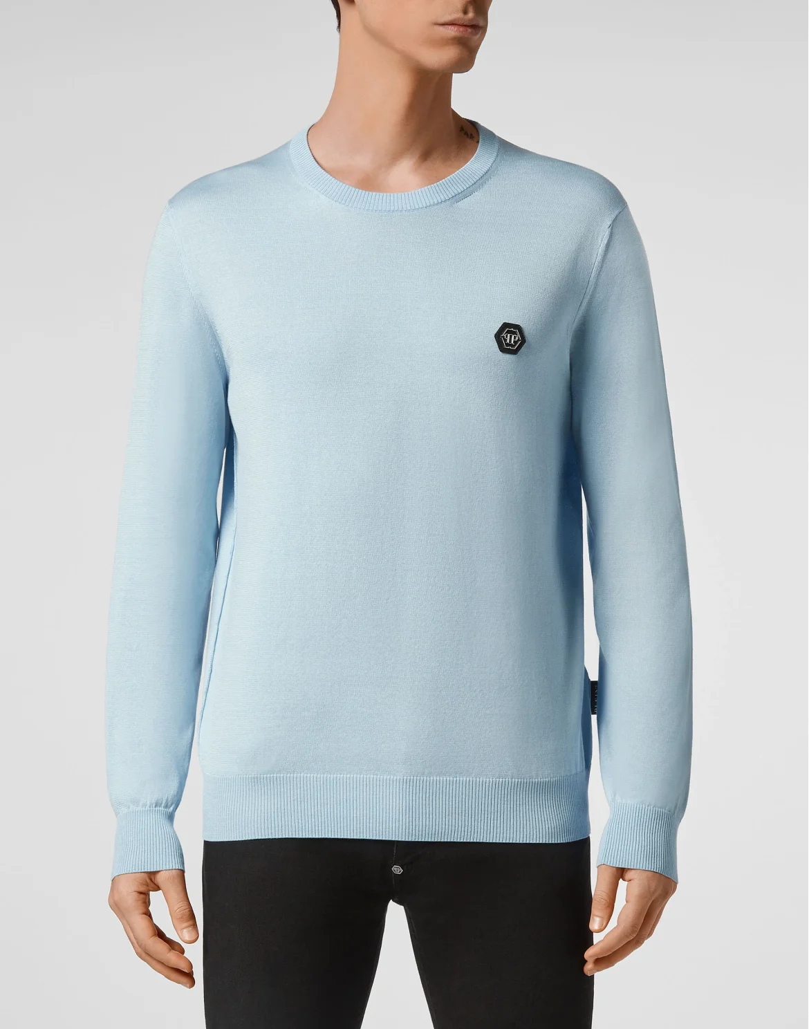 Pullover Round Neck LS Iconic Plein, цвет: Голубой
