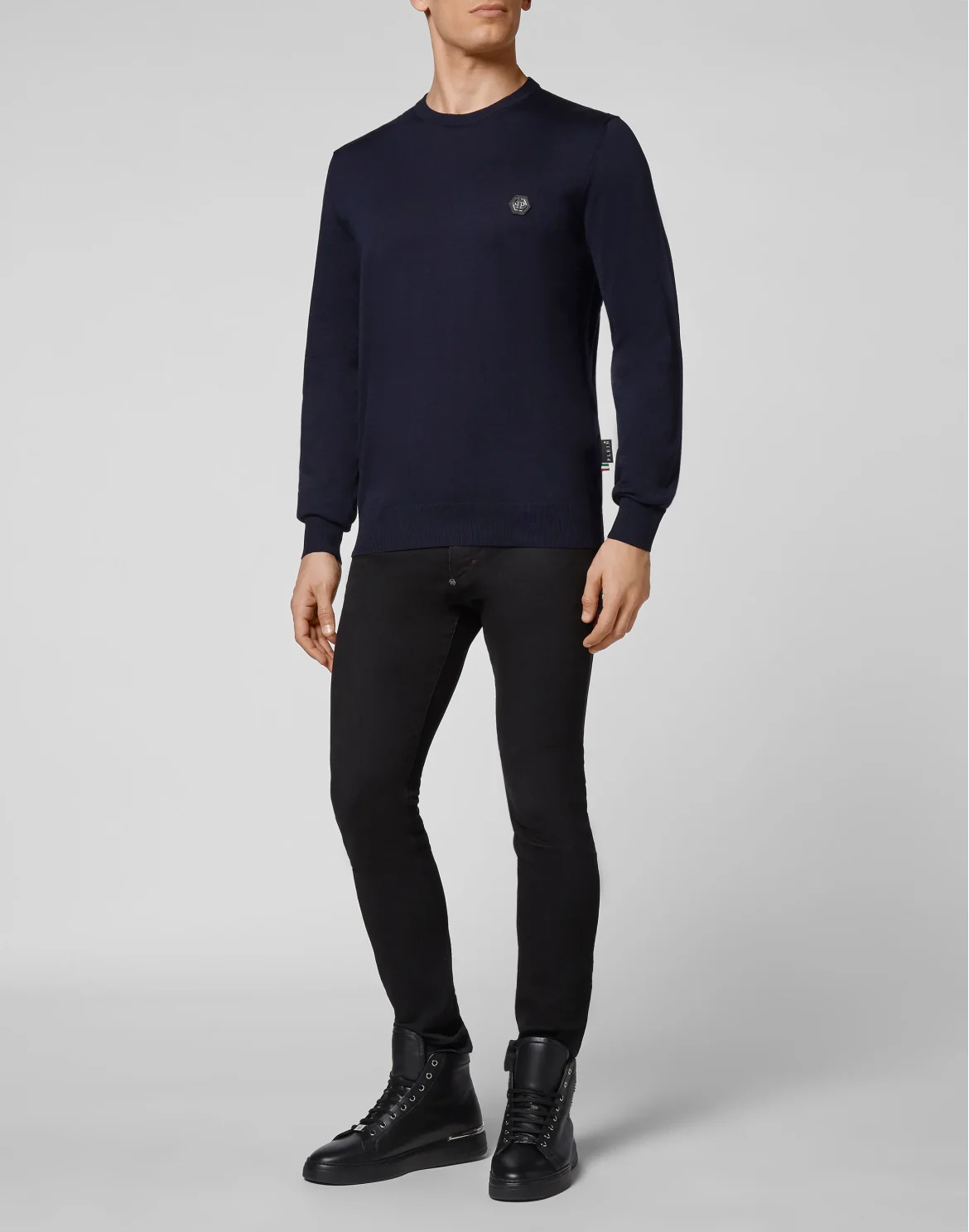 Pullover Round Neck LS Iconic Plein, цвет: Синий