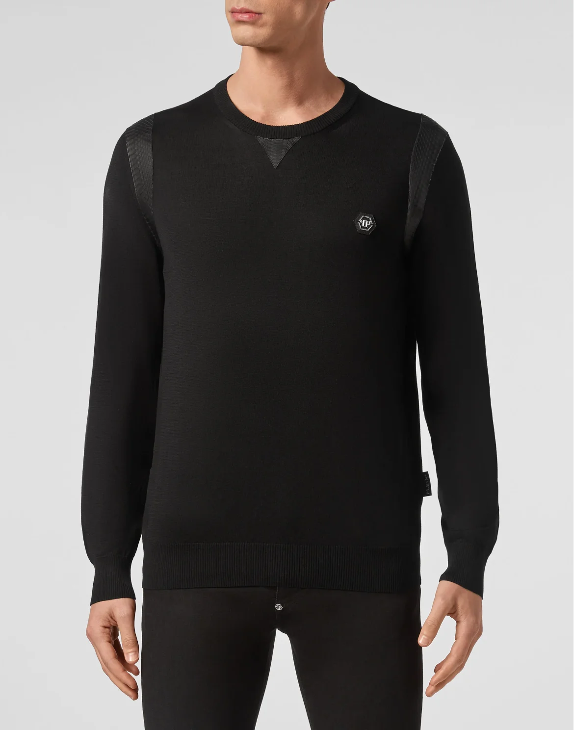 Pullover Round Neck LS Luxury, цвет: Черный