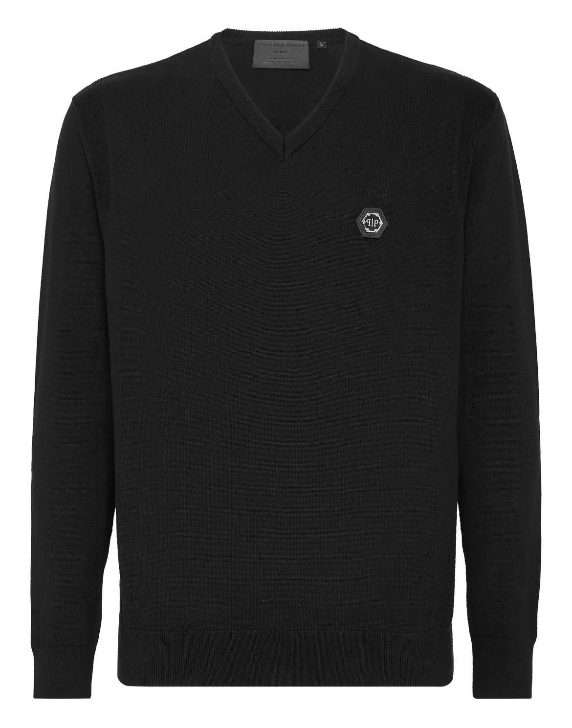 Cotton Pullover V-Neck LS, цвет: Черный