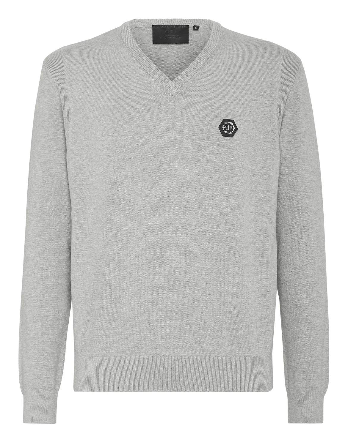 Cotton Pullover V-Neck LS, цвет: Серый