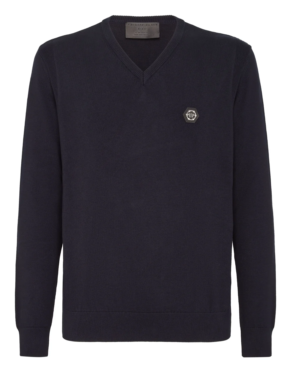Cotton Pullover V-Neck LS, цвет: Синий