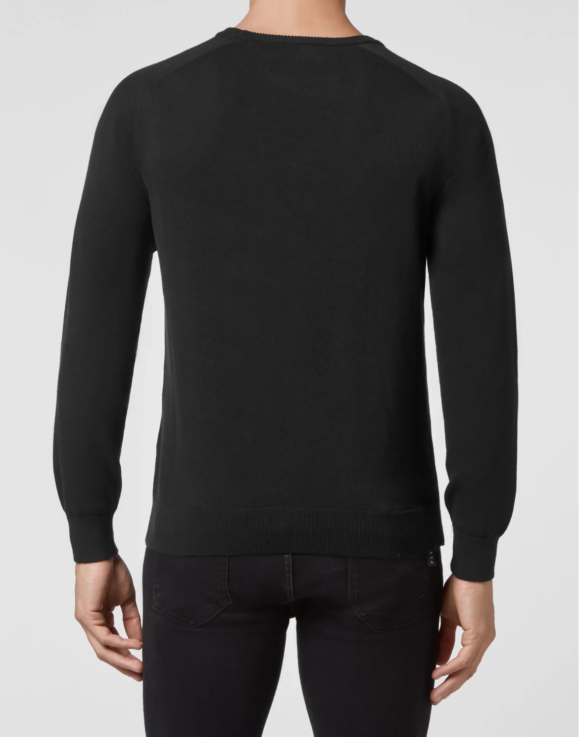 Cotton Pullover Round Neck LS, цвет: Черный