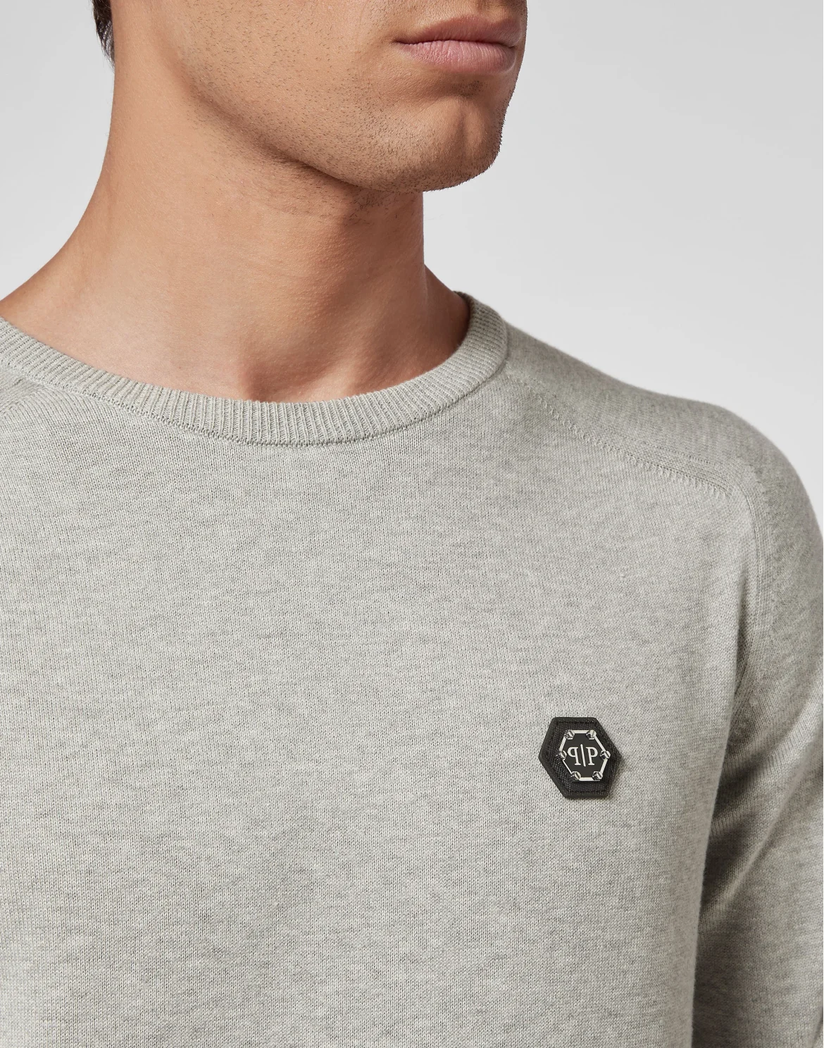 Cotton Pullover Round Neck LS, цвет: Серый