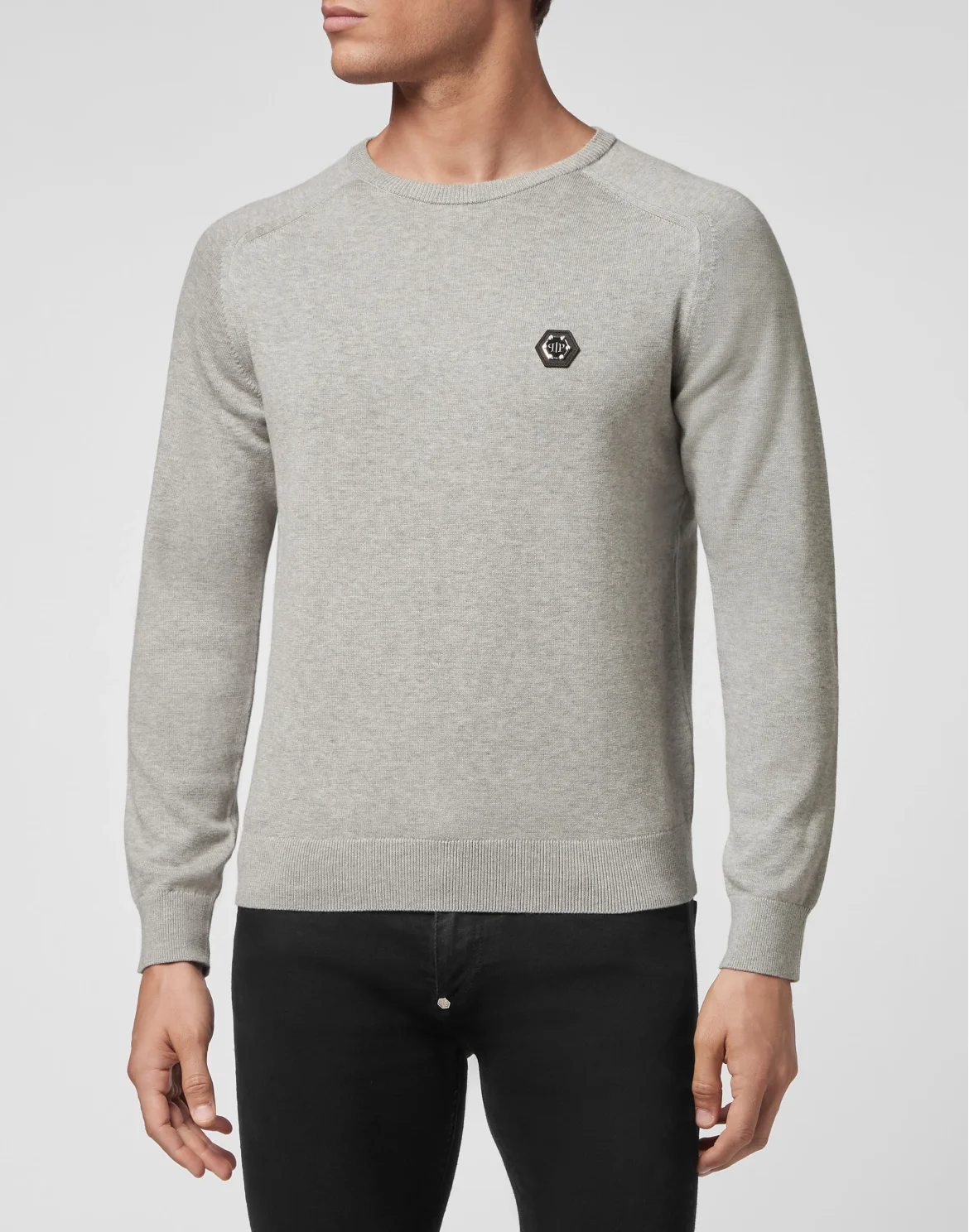 Cotton Pullover Round Neck LS, цвет: Серый