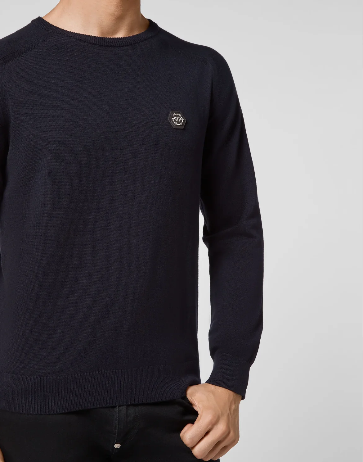 Cotton Pullover Round Neck LS, цвет: Синий