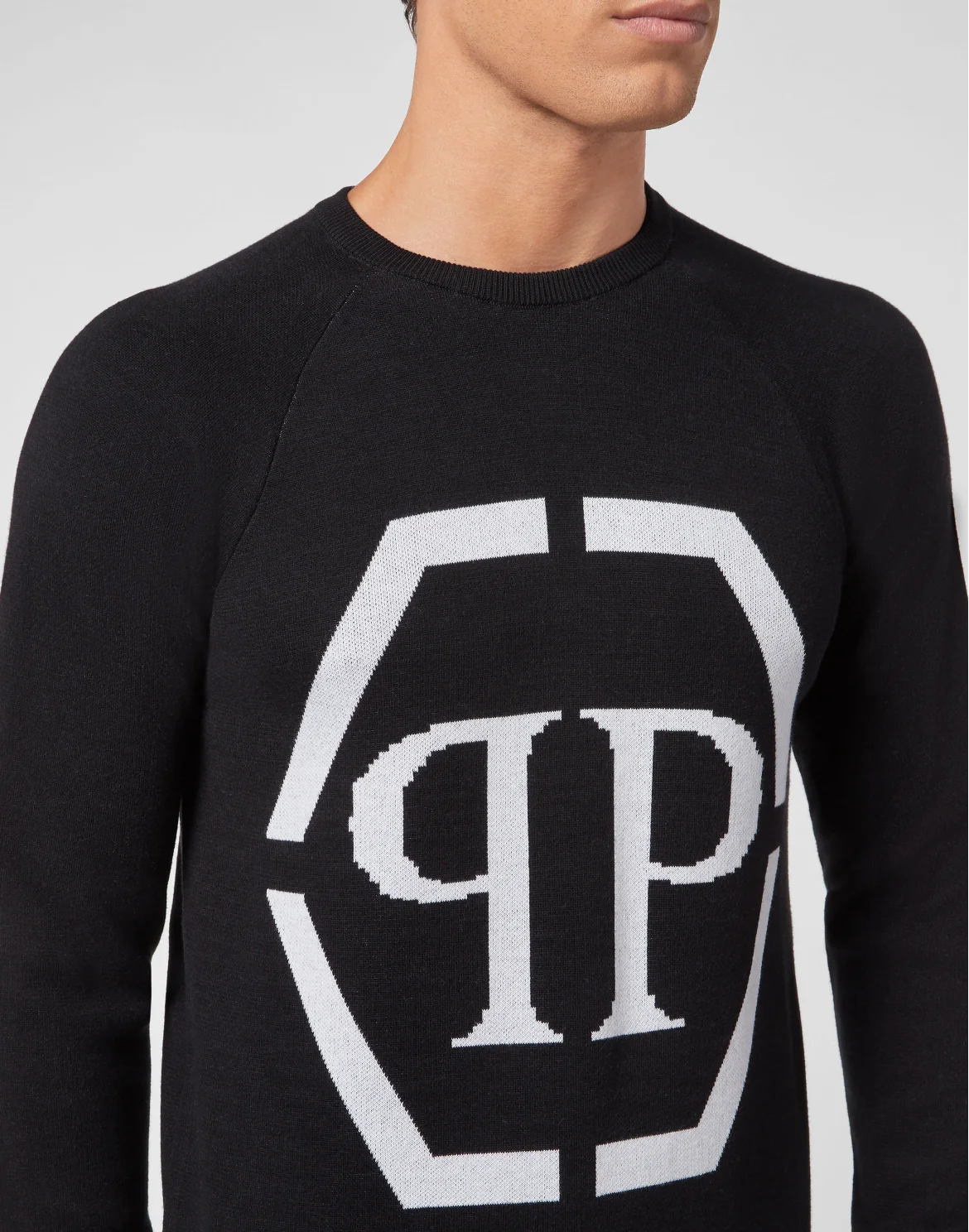 Cotton Pullover Round Neck LS, цвет: Черный