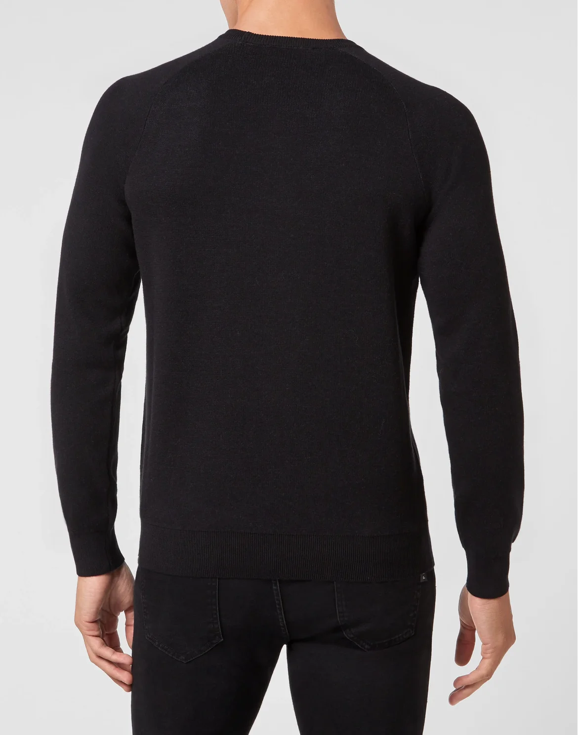 Cotton Pullover Round Neck LS, цвет: Черный