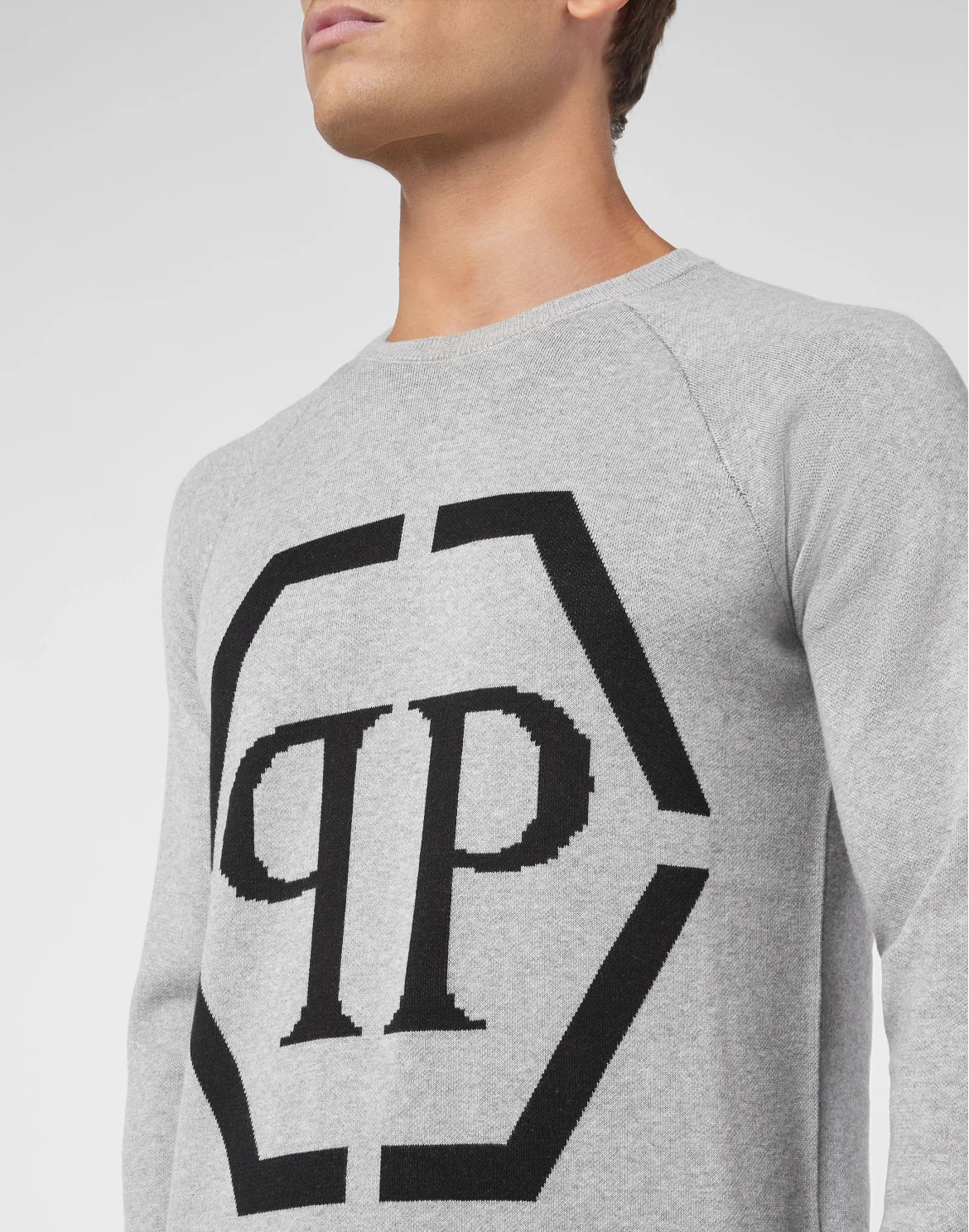 Cotton Pullover Round Neck LS, цвет: Серый