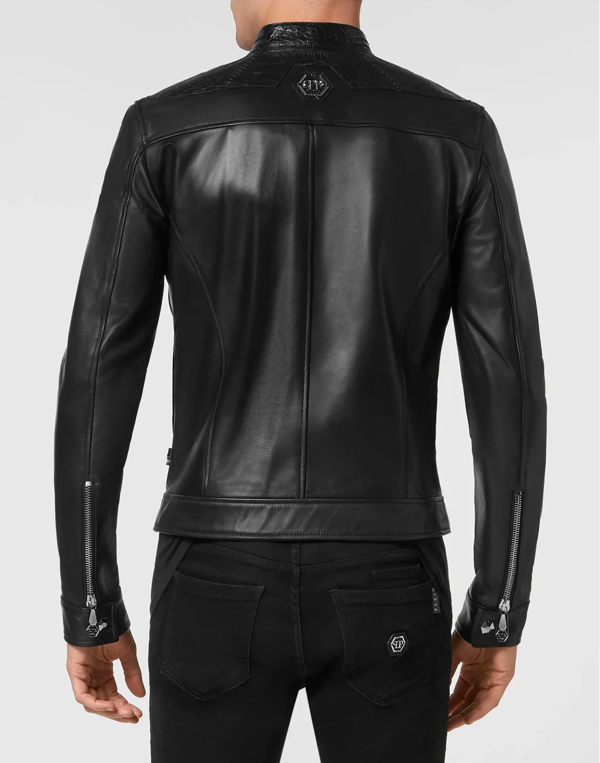 Leather Bomber Crocodile Luxury, цвет: Черный