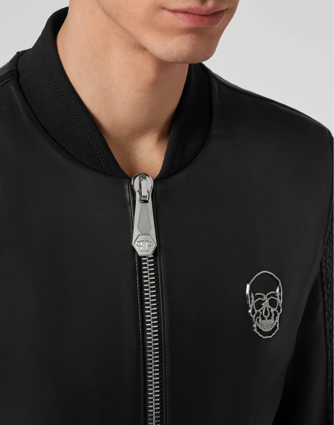 Leather Python Bomber Luxury, цвет: Черный