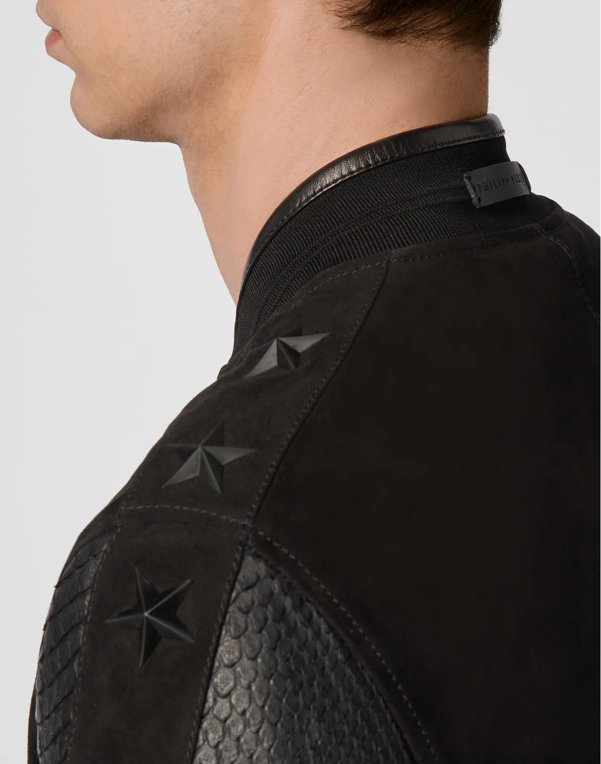Leather Python Bomber Luxury, цвет: Черный