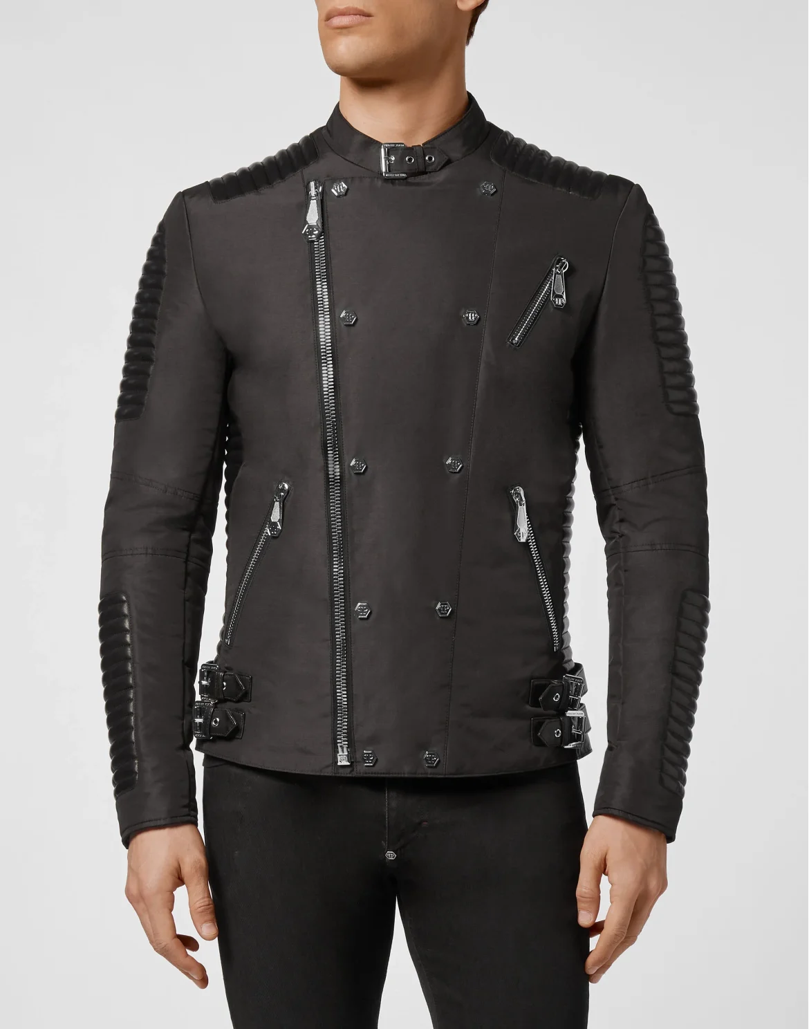 Leather Biker Iconic Plein, цвет: Черный