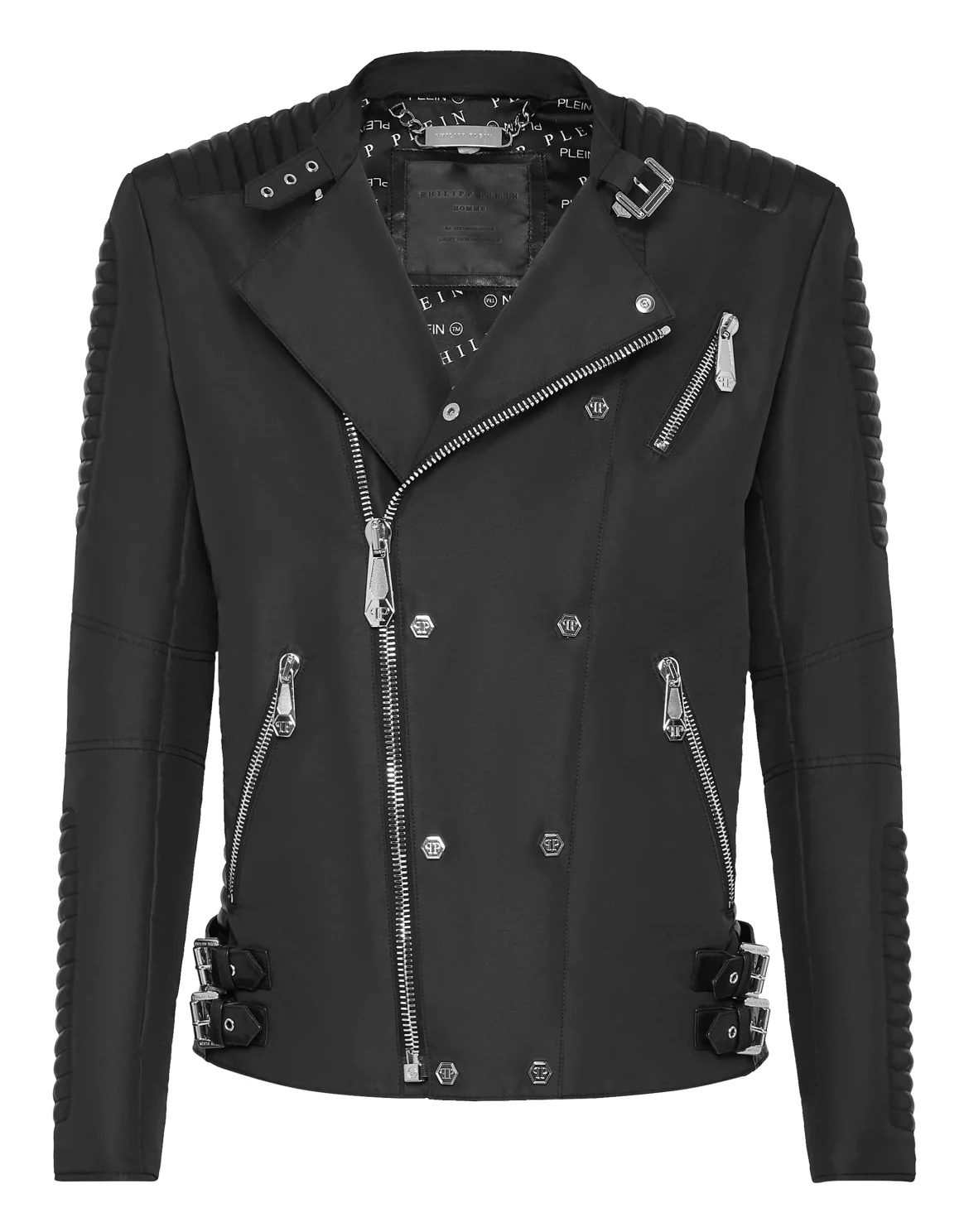 Leather Biker Iconic Plein, цвет: Черный