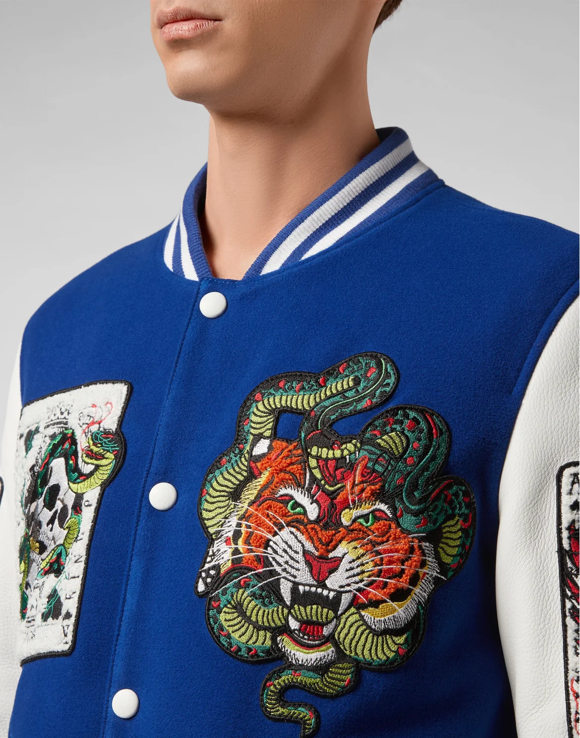 Leather Bomber Tattoo, цвет: Синий