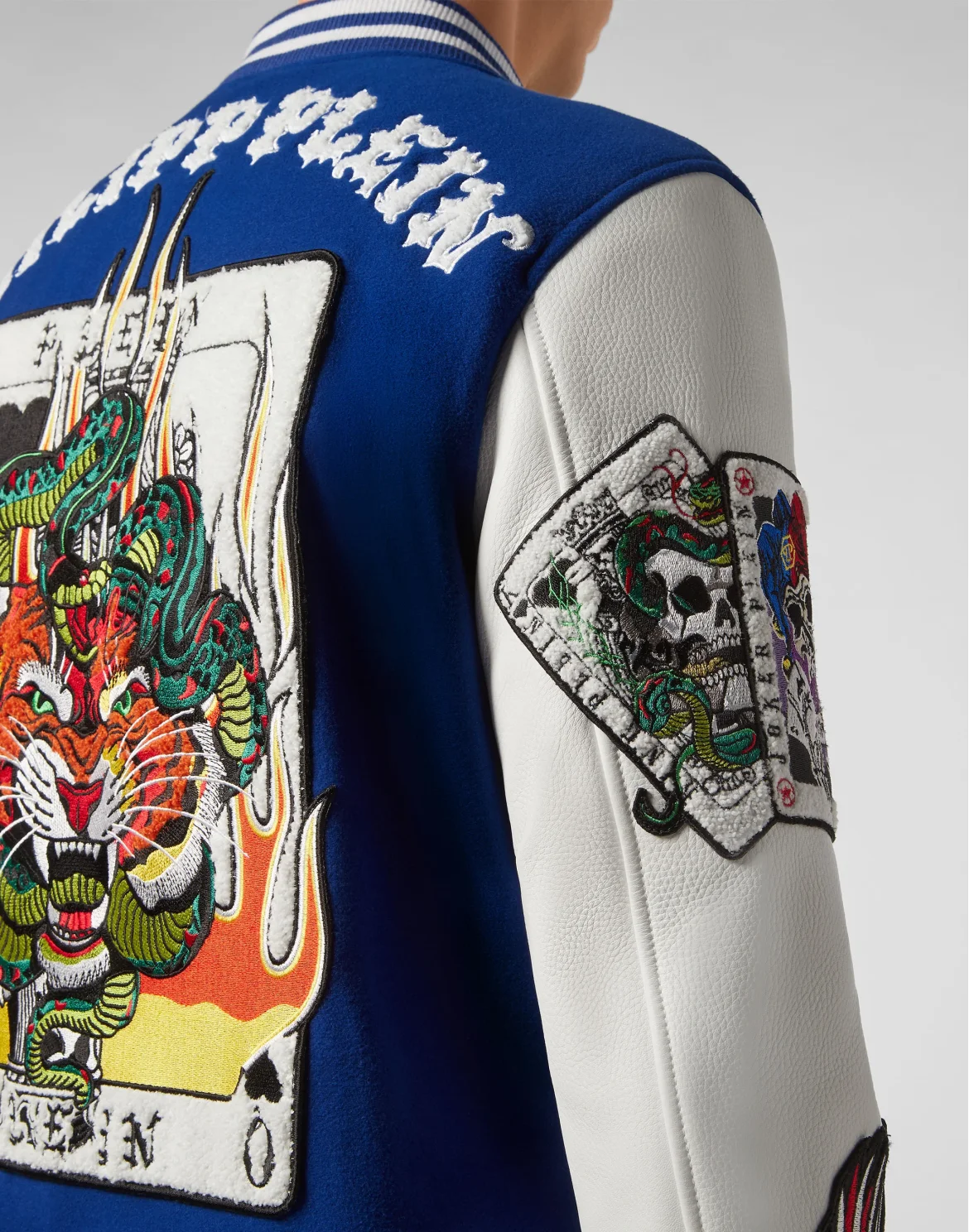 Leather Bomber Tattoo, цвет: Синий