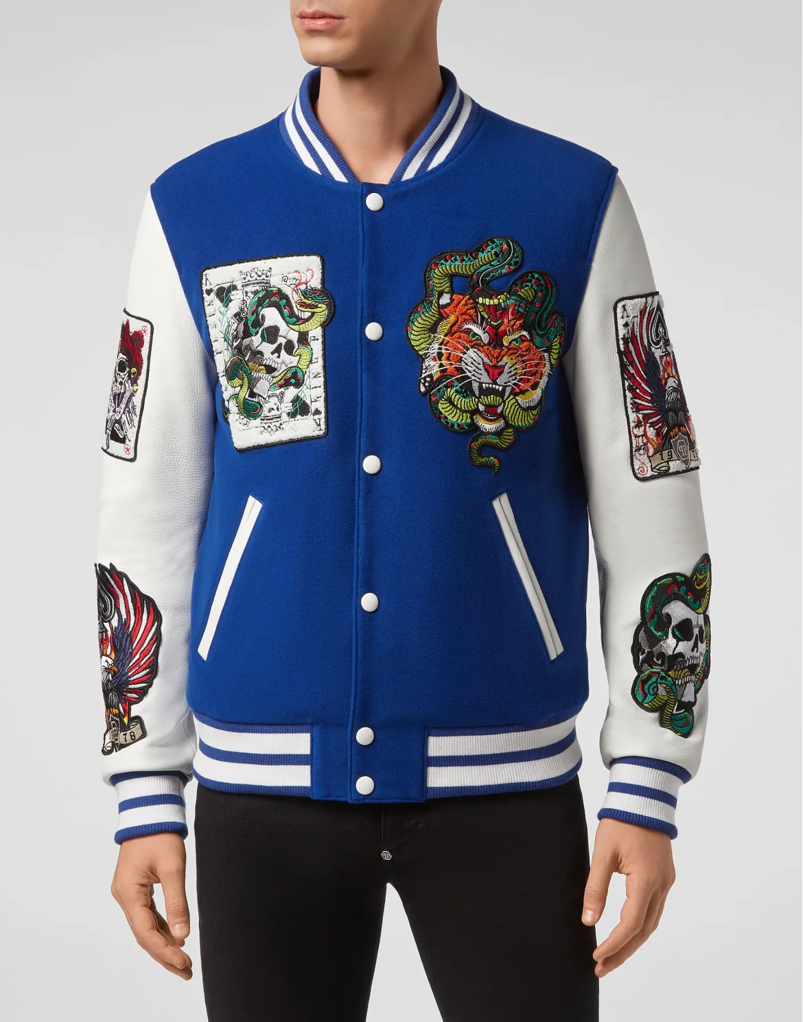 Leather Bomber Tattoo, цвет: Синий