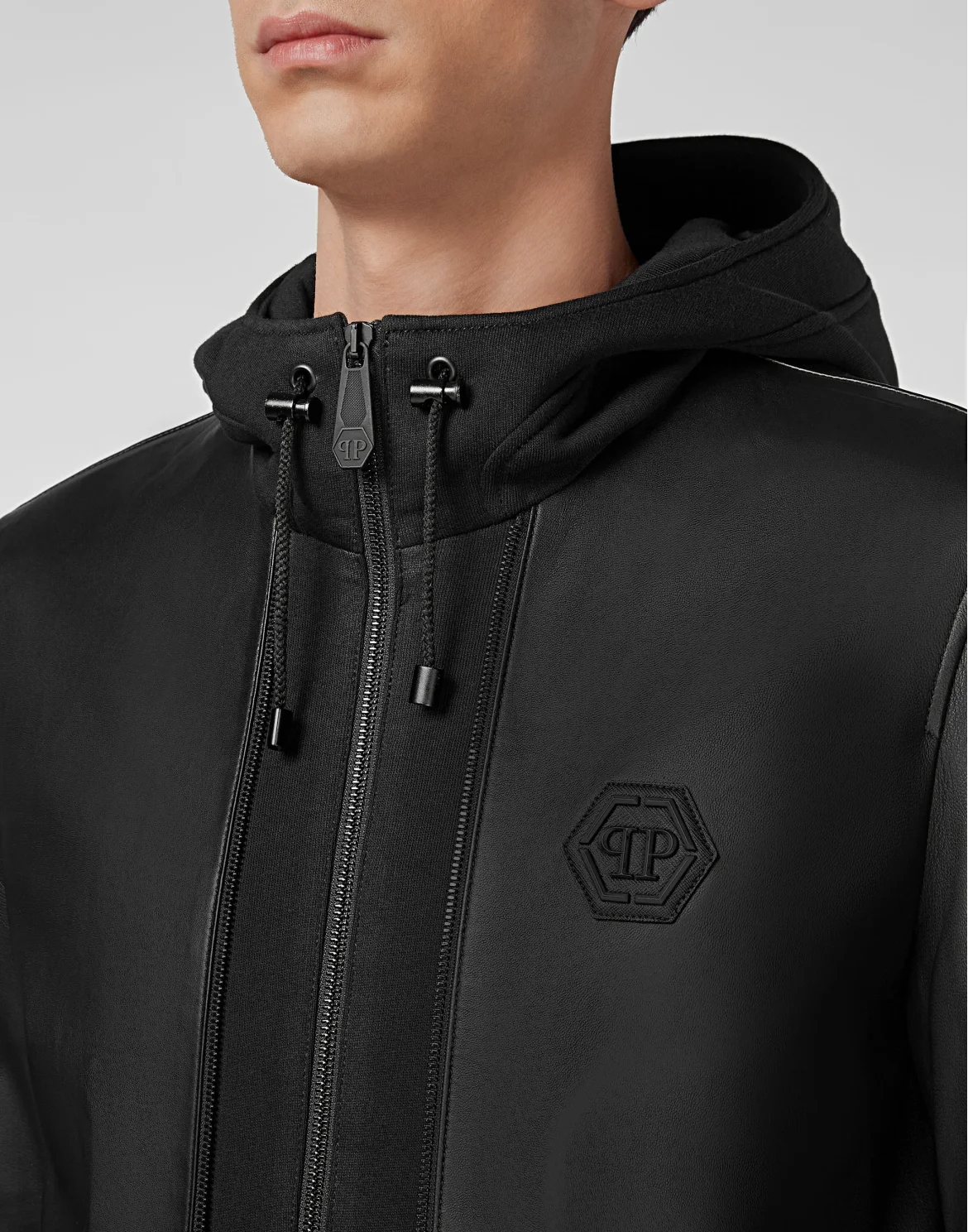 Soft Leather Jacket Slim Fit Iconic Plein, цвет: Черный