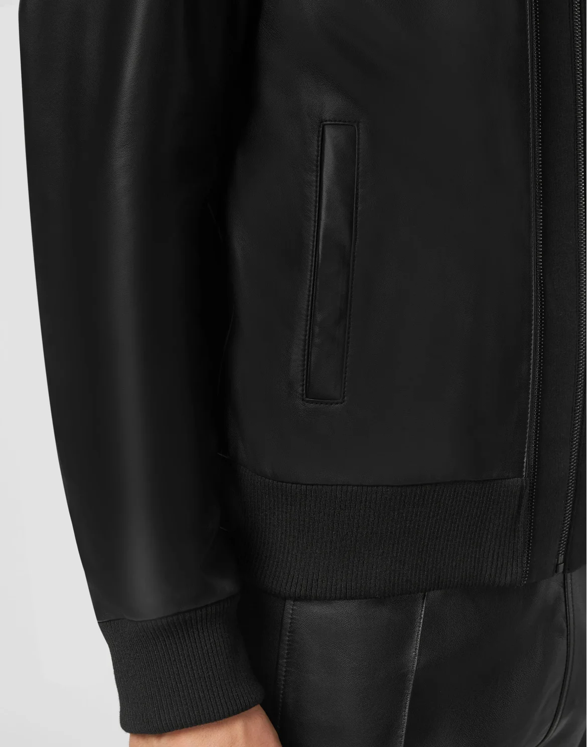 Soft Leather Jacket Slim Fit Iconic Plein, цвет: Черный