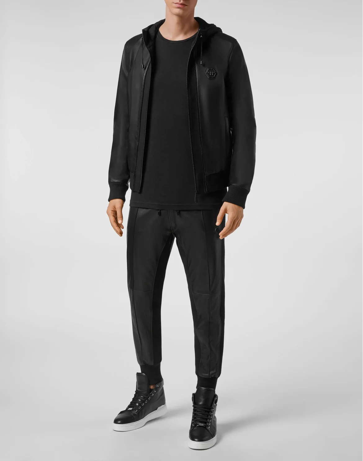 Soft Leather Jacket Slim Fit Iconic Plein, цвет: Черный