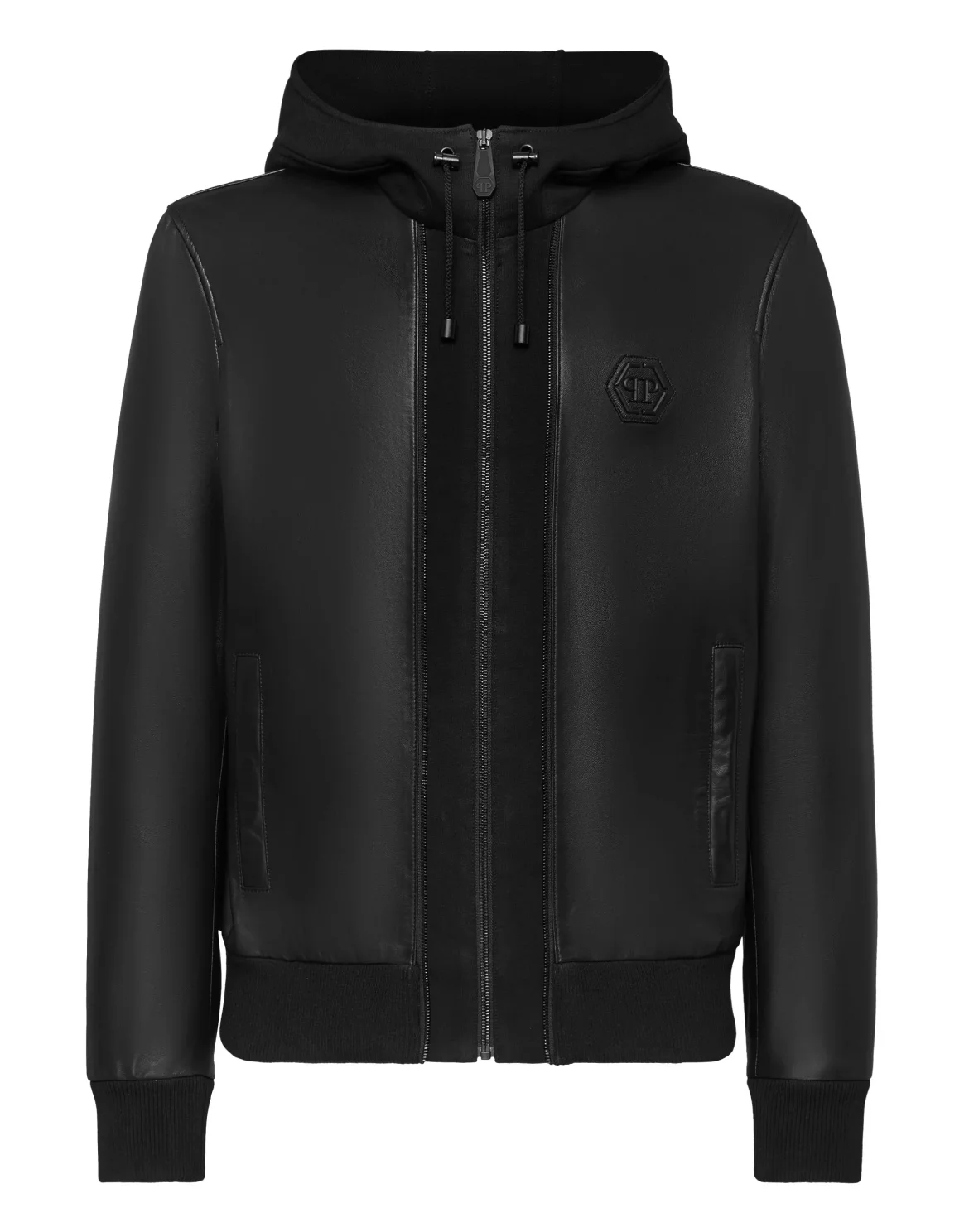 Soft Leather Jacket Slim Fit Iconic Plein, цвет: Черный