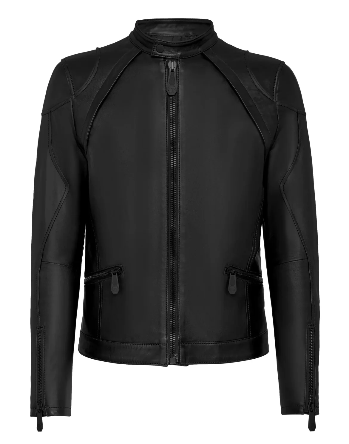 Leather Moto Jacket Iconic Plein, цвет: Черный