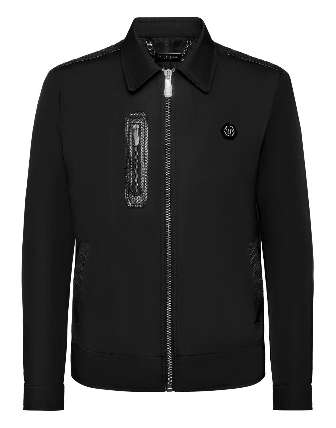 Bomber with Elaphe Luxury, цвет: Черный