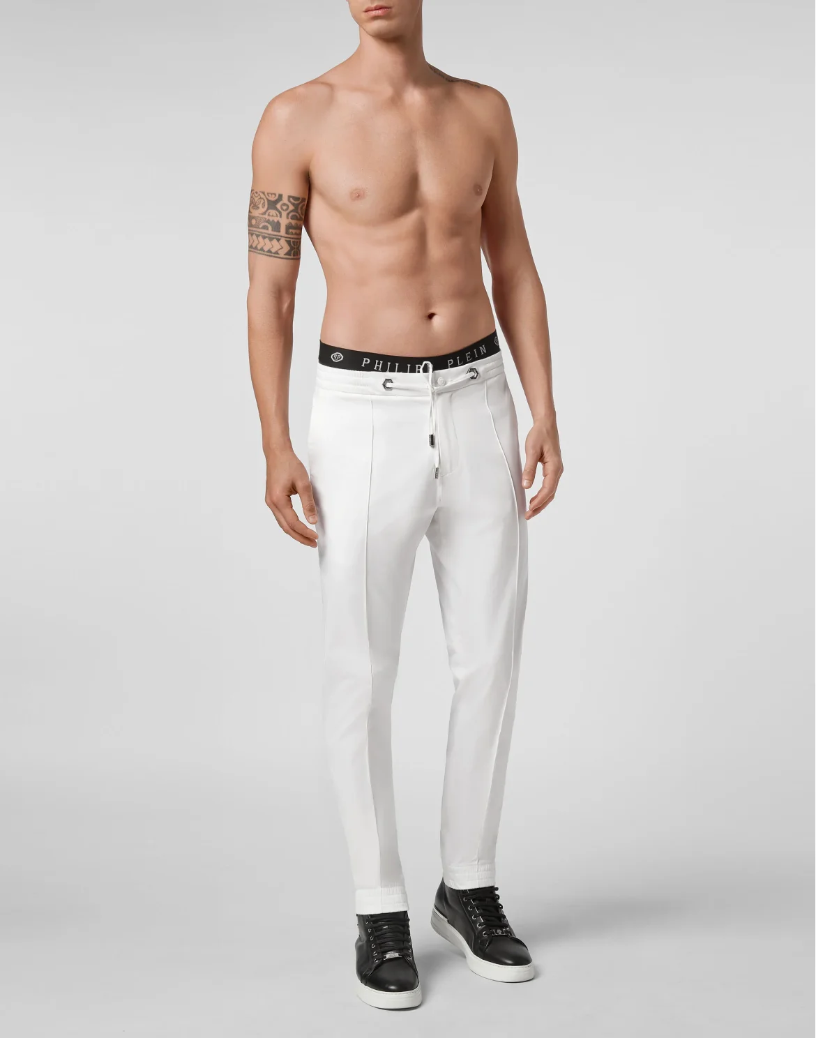 Satin Jogging Trousers Elegant, цвет: Белый
