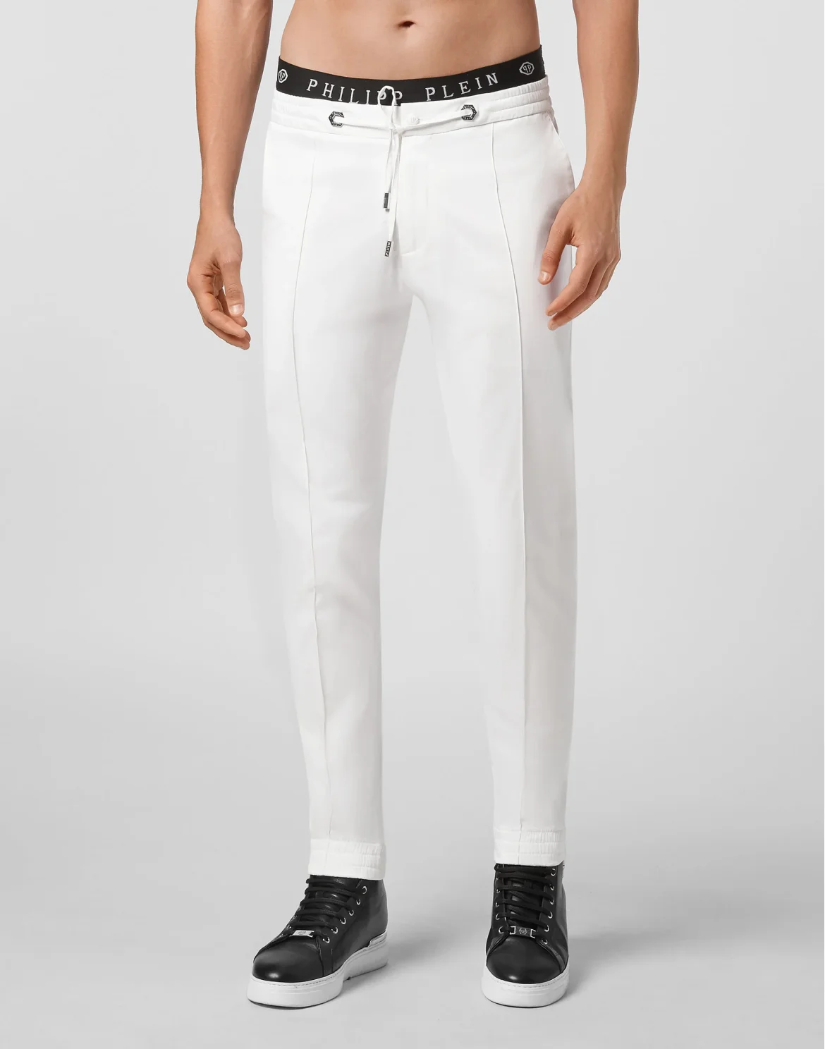 Satin Jogging Trousers Elegant, цвет: Белый