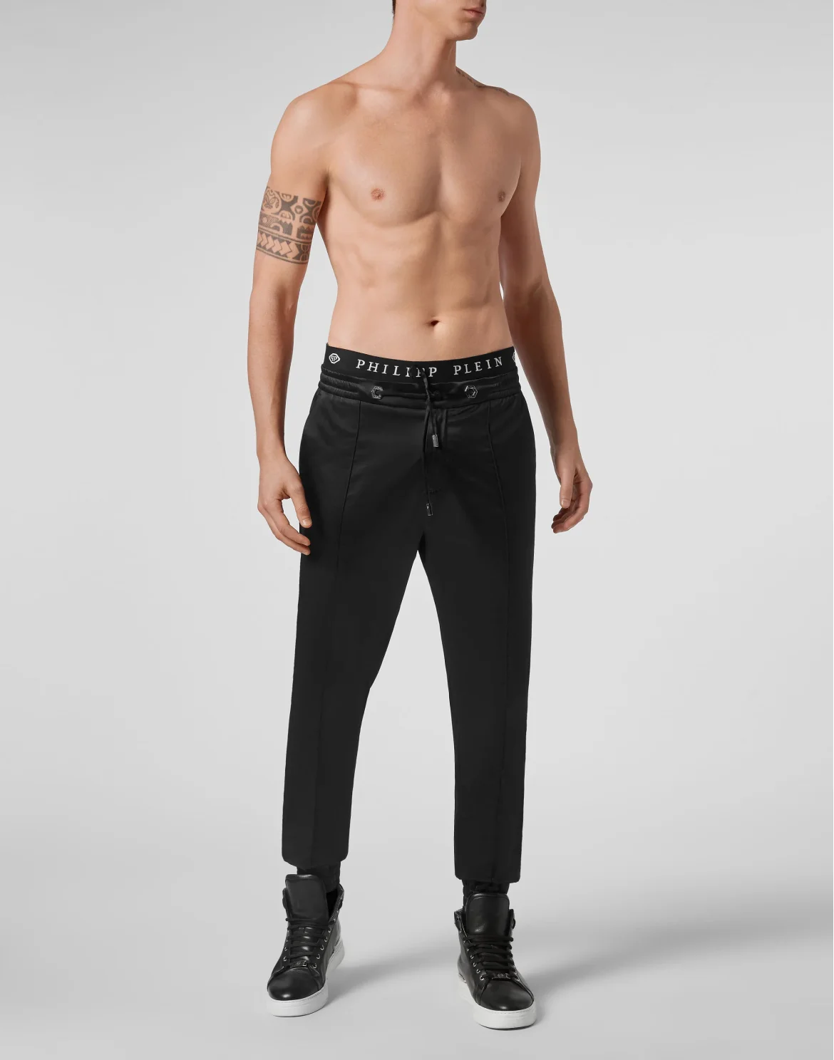 Satin Jogging Trousers Elegant, цвет: Черный