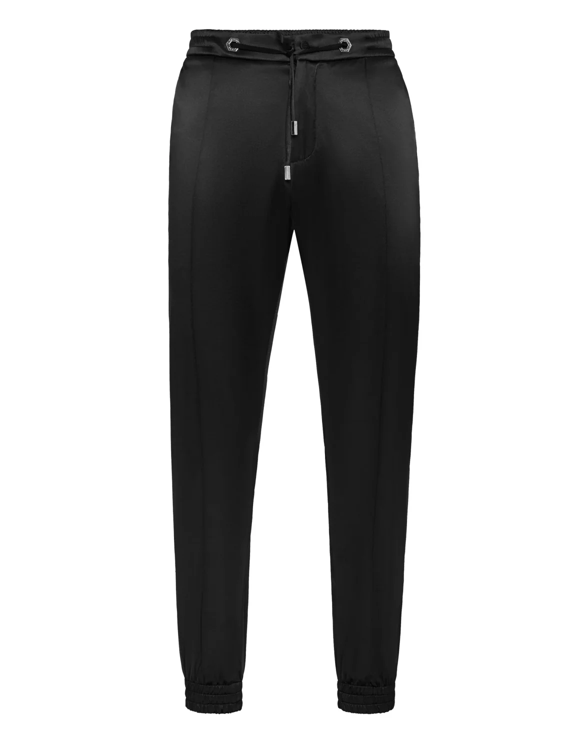 Satin Jogging Trousers Elegant, цвет: Черный