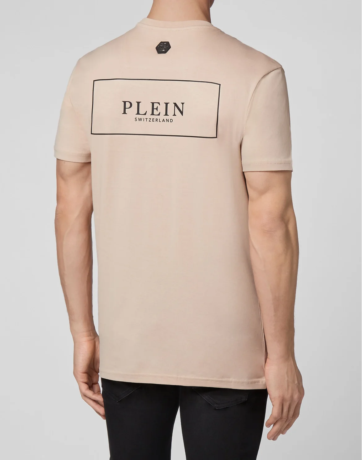 T-shirt Round Neck SS Outline Skull, цвет: Бежевый