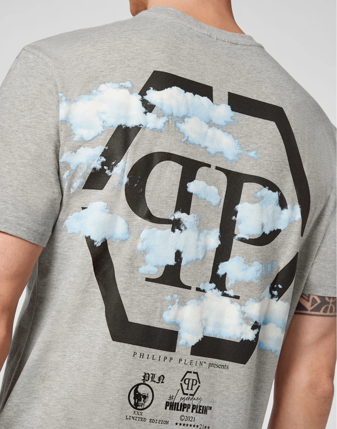 T-shirt Round Neck SS Clouds, цвет: Серый