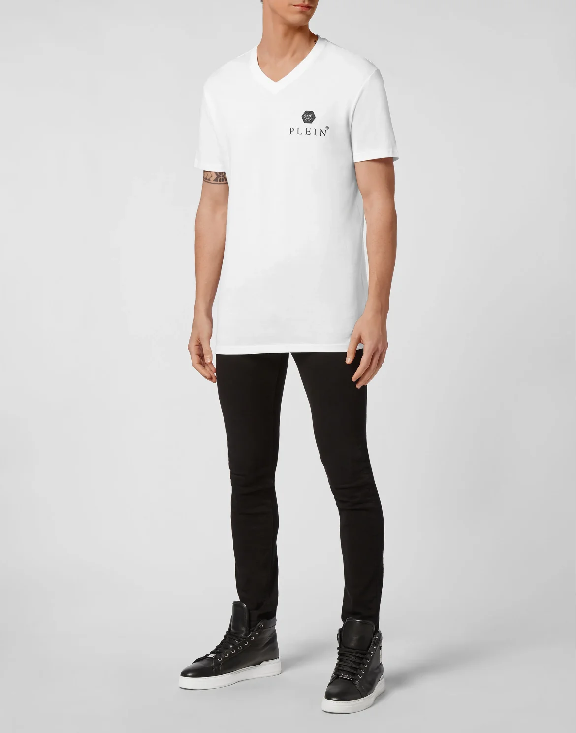 T-shirt V-Neck SS Iconic Plein, цвет: Белый