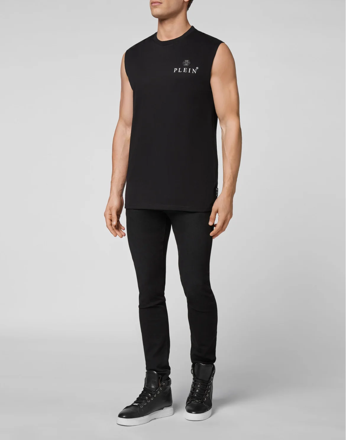Sleeveless Top Iconic Plein, цвет: Черный