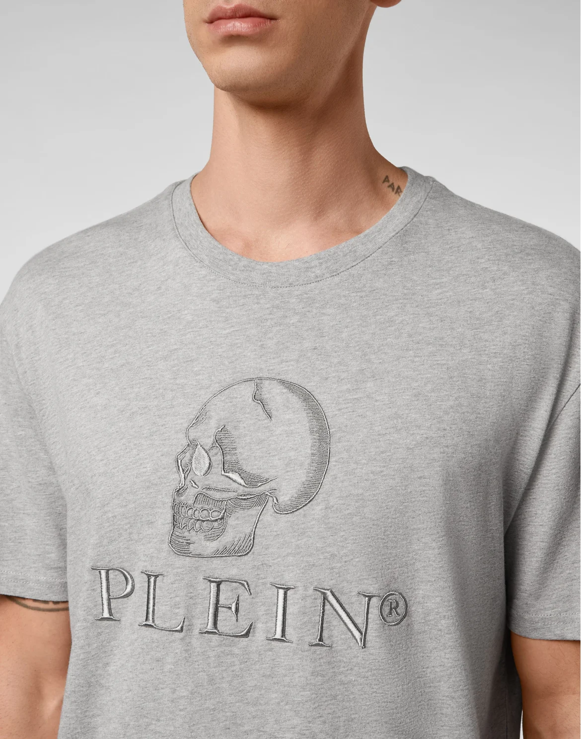 T-shirt Round Neck SS Skull, цвет: Серый
